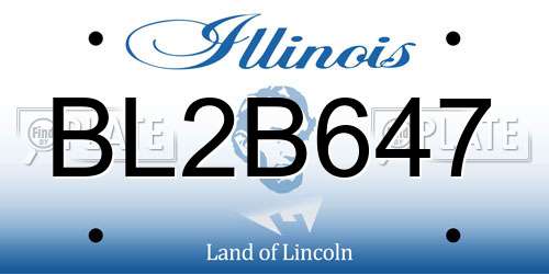 BL2B647 Illinois License Plate