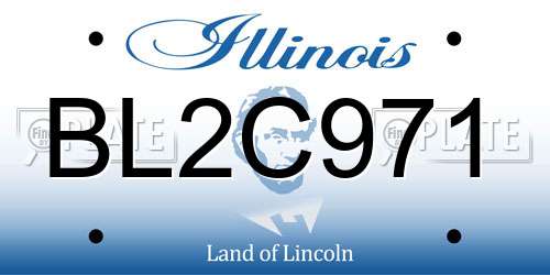 BL2C971 Illinois License Plate