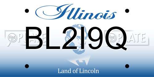 BL2I9Q Illinois License Plate
