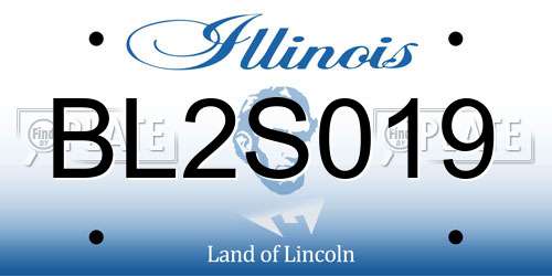 BL2S019 Illinois License Plate