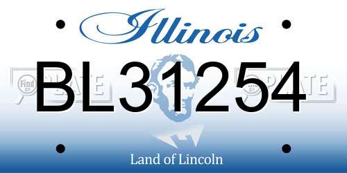 BL31254 Illinois License Plate