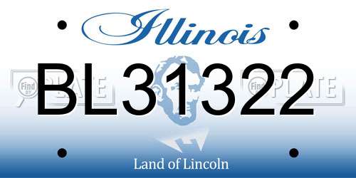 BL31322 Illinois License Plate