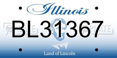 BL31367 Illinois License Plate