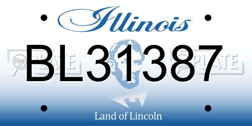 BL31387 Illinois License Plate