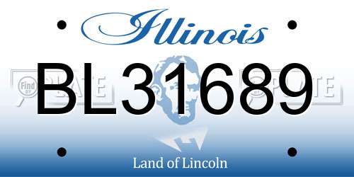 BL31689 Illinois License Plate