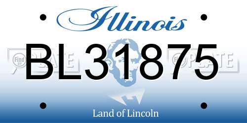 BL31875 Illinois License Plate