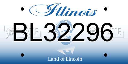 BL32296 Illinois License Plate