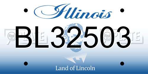 BL32503 Illinois License Plate