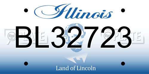 BL32723 Illinois License Plate