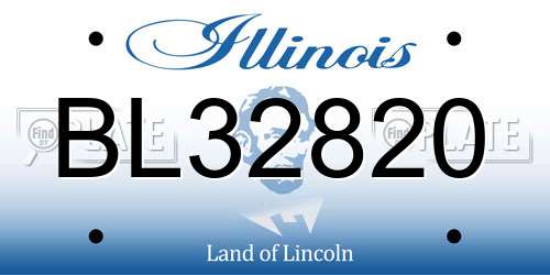 BL32820 Illinois License Plate