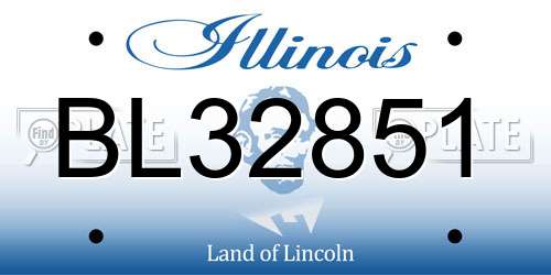 BL32851 Illinois License Plate