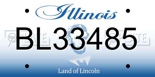 BL33485 Illinois License Plate