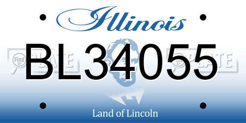 BL34055 Illinois License Plate