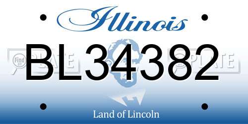 BL34382 Illinois License Plate