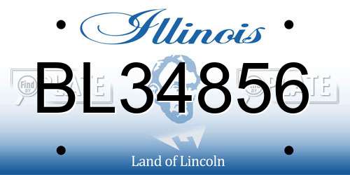 BL34856 Illinois License Plate