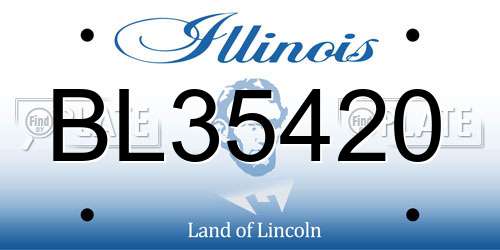 BL35420 Illinois License Plate