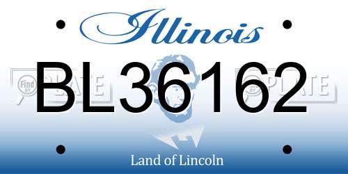 BL36162 Illinois License Plate