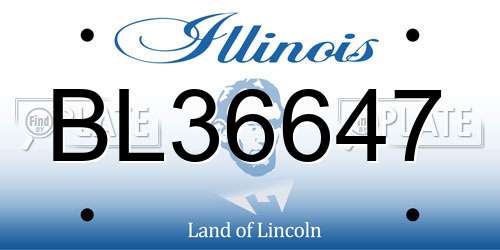 BL36647 Illinois License Plate