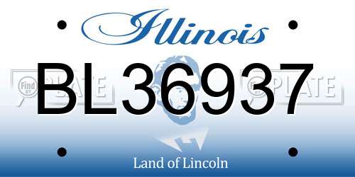 BL36937 Illinois License Plate