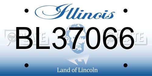 BL37066 Illinois License Plate