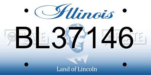 BL37146 Illinois License Plate