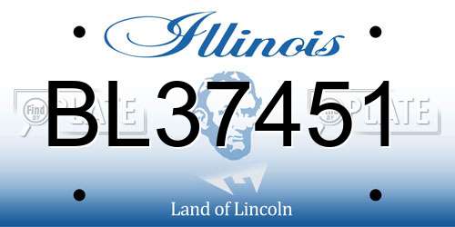 BL37451 Illinois License Plate