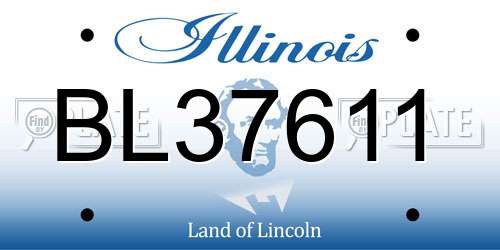 BL37611 Illinois License Plate