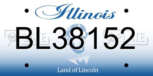 BL38152 Illinois License Plate