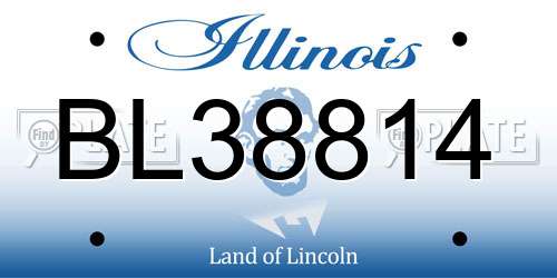 BL38814 Illinois License Plate