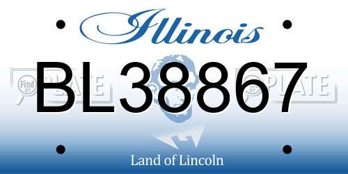 BL38867 Illinois License Plate