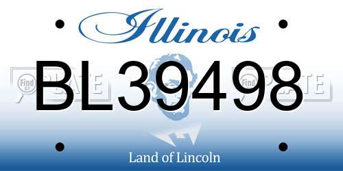 BL39498 Illinois License Plate