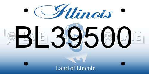 BL39500 Illinois License Plate