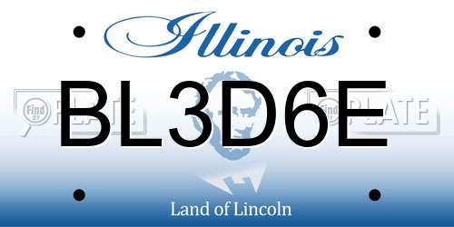 BL3D6E Illinois License Plate