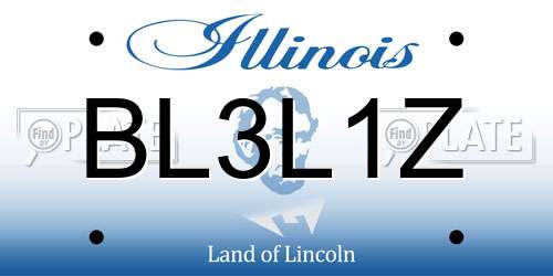 BL3L1Z Illinois License Plate