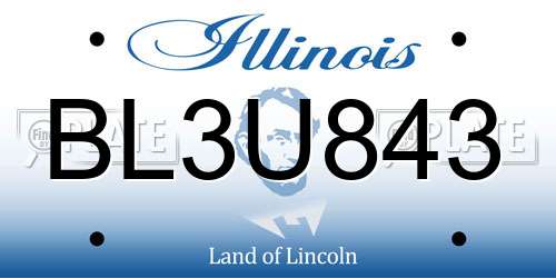 BL3U843 Illinois License Plate