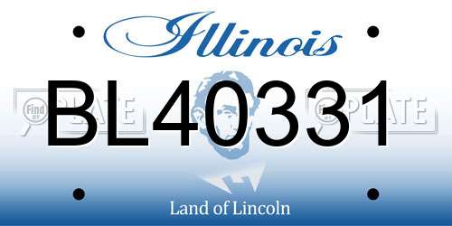 BL40331 Illinois License Plate
