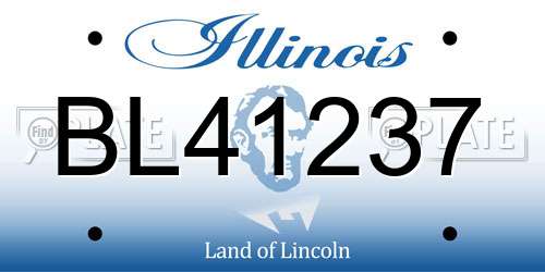 BL41237 Illinois License Plate