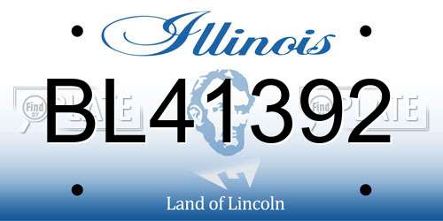 BL41392 Illinois License Plate