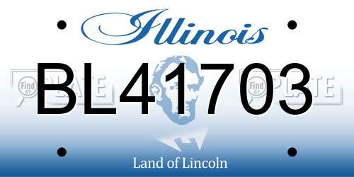 BL41703 Illinois License Plate