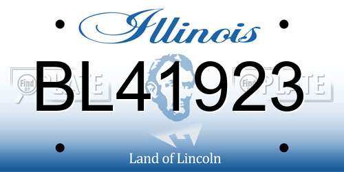 BL41923 Illinois License Plate