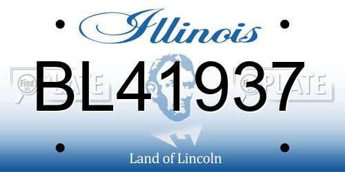 BL41937 Illinois License Plate