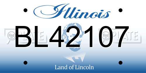 BL42107 Illinois License Plate