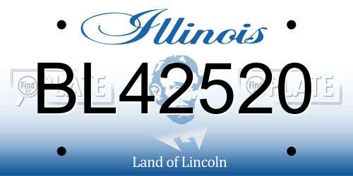 BL42520 Illinois License Plate