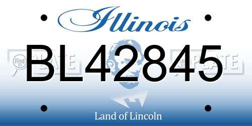 BL42845 Illinois License Plate