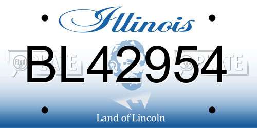 BL42954 Illinois License Plate