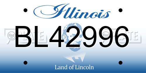BL42996 Illinois License Plate