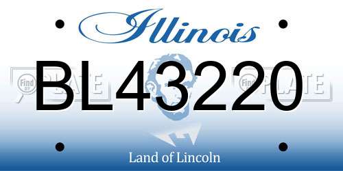 BL43220 Illinois License Plate