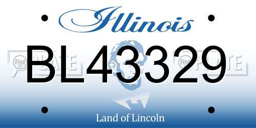 BL43329 Illinois License Plate