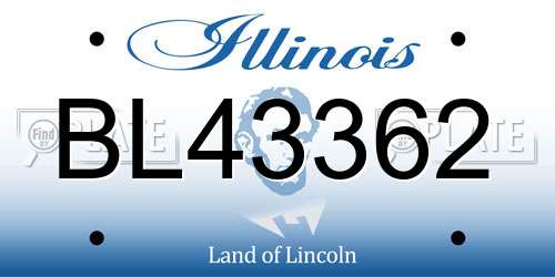 BL43362 Illinois License Plate