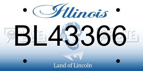 BL43366 Illinois License Plate